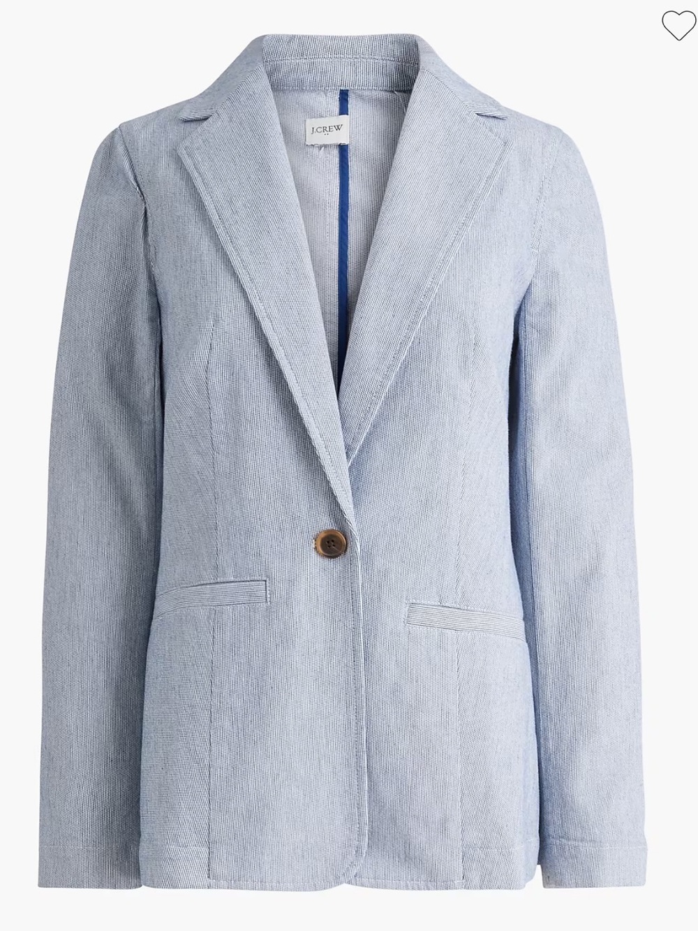 J. Crew Cotton-blend stretch relaxed blazer Pale Blue Single-Button Linen-Blend